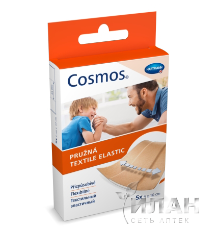 Пластырь "Cosmos textil elastic" эластичный цвета кожи 6х10см