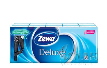 Платки бумажные носовые Зева Делюкс (Zewa Deluxe) одноразовые
