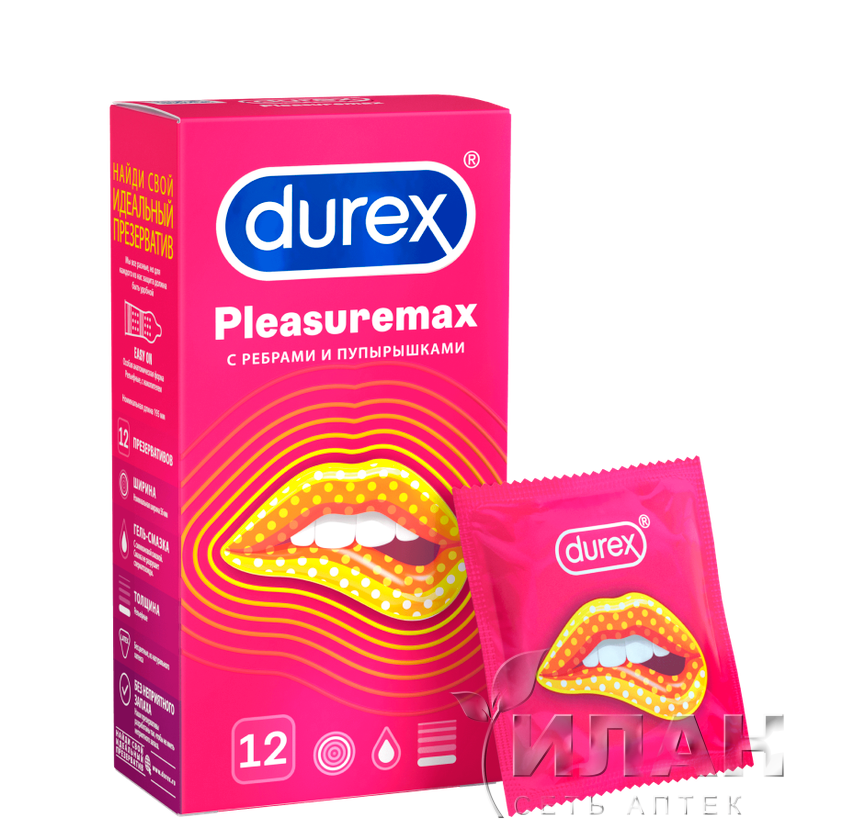 Презервативы Дюрекс Плеасуремакс (DUREX Pleasuremax) c ребрами и пупырышками