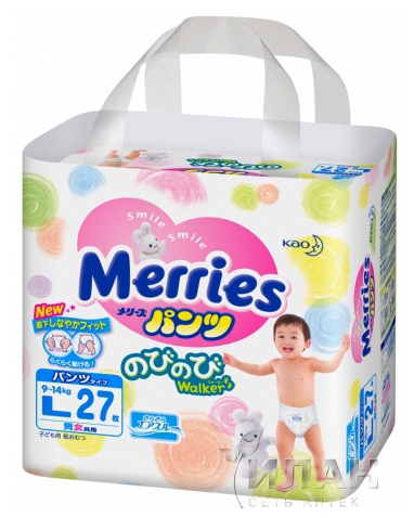 Подгузники-трусы Меррис (Merries) для детей размер